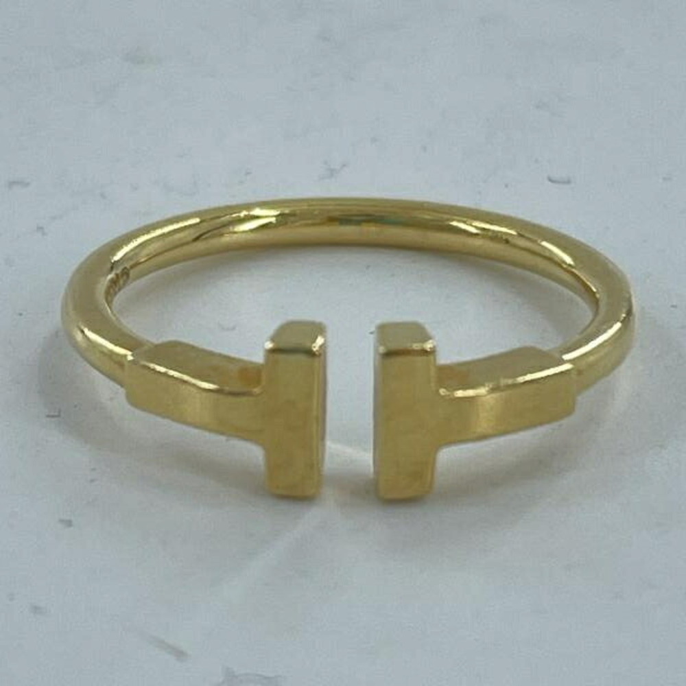 Tiffany & Co. T Wire Ring AU750 Gold #13